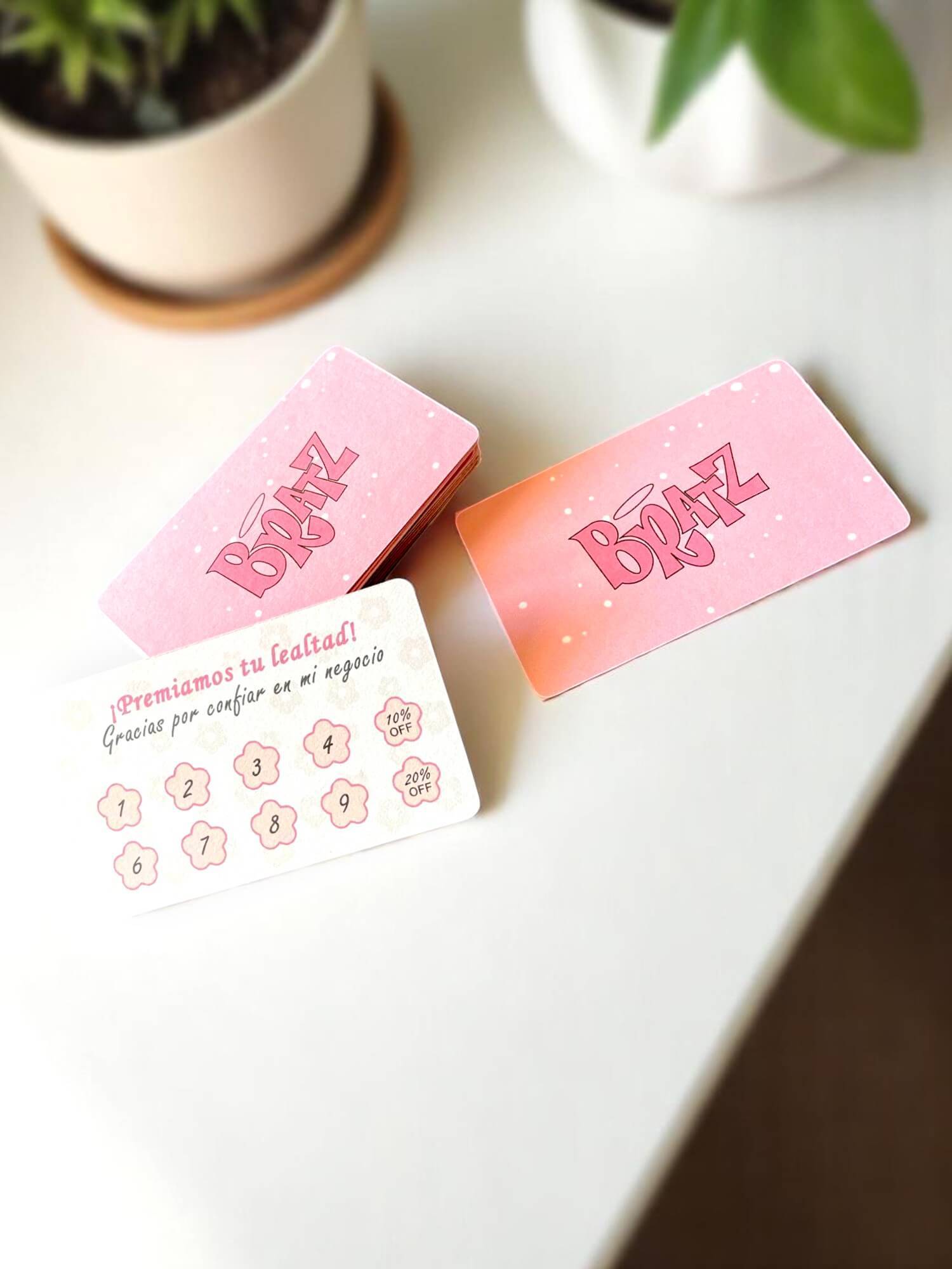Tarjetas personalizadas para compras de clientes