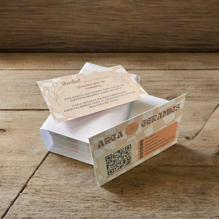 Tarjetas de negocio Arca Ceramic de regalo para sus clientes, impresa en cartulina bristol 180gr.
