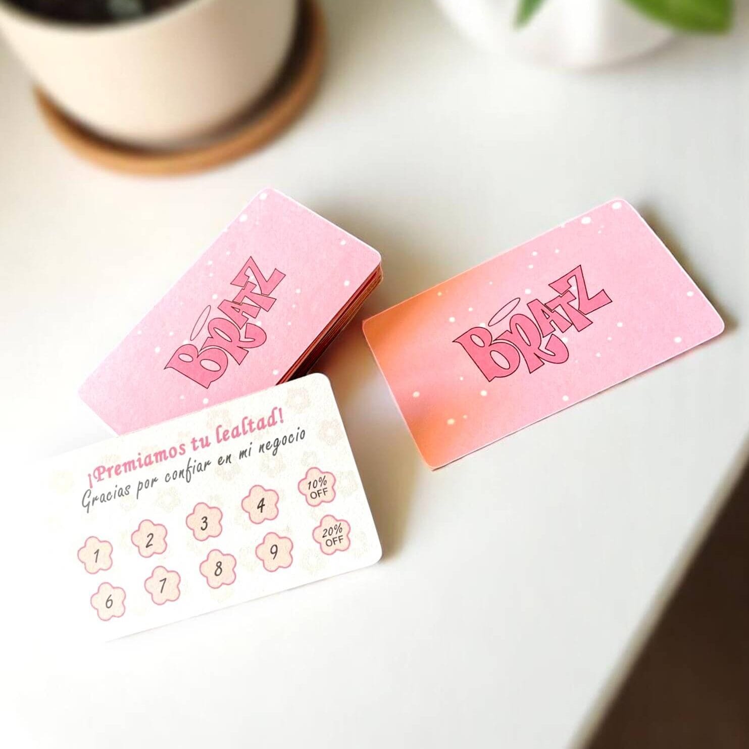 Tarjetas personalizadas para compras de clientes