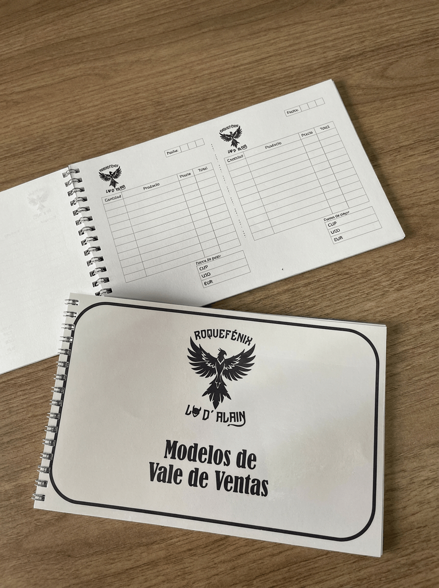 Bloc de Vales de Venta personalizados
