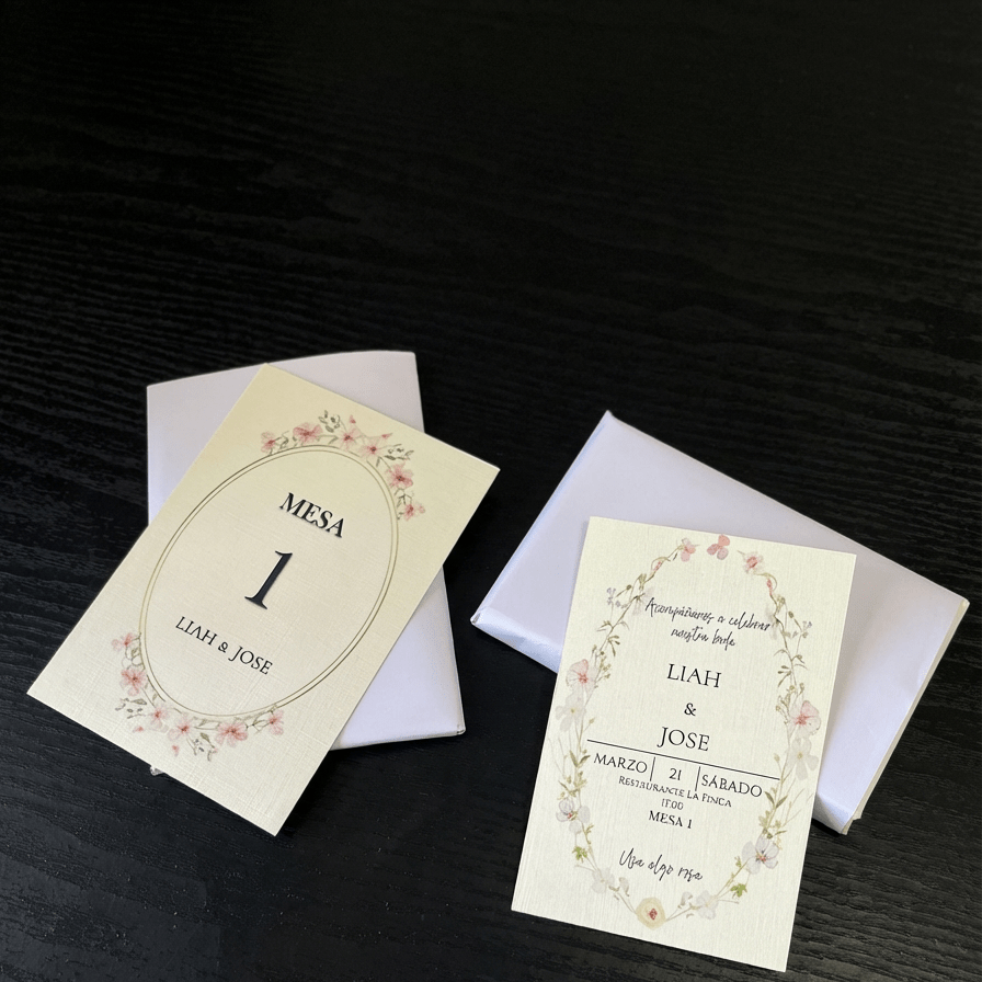 Invitaciones Boda Madera Negra